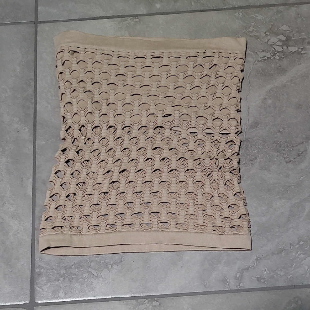 Beige Crochet Tube Top